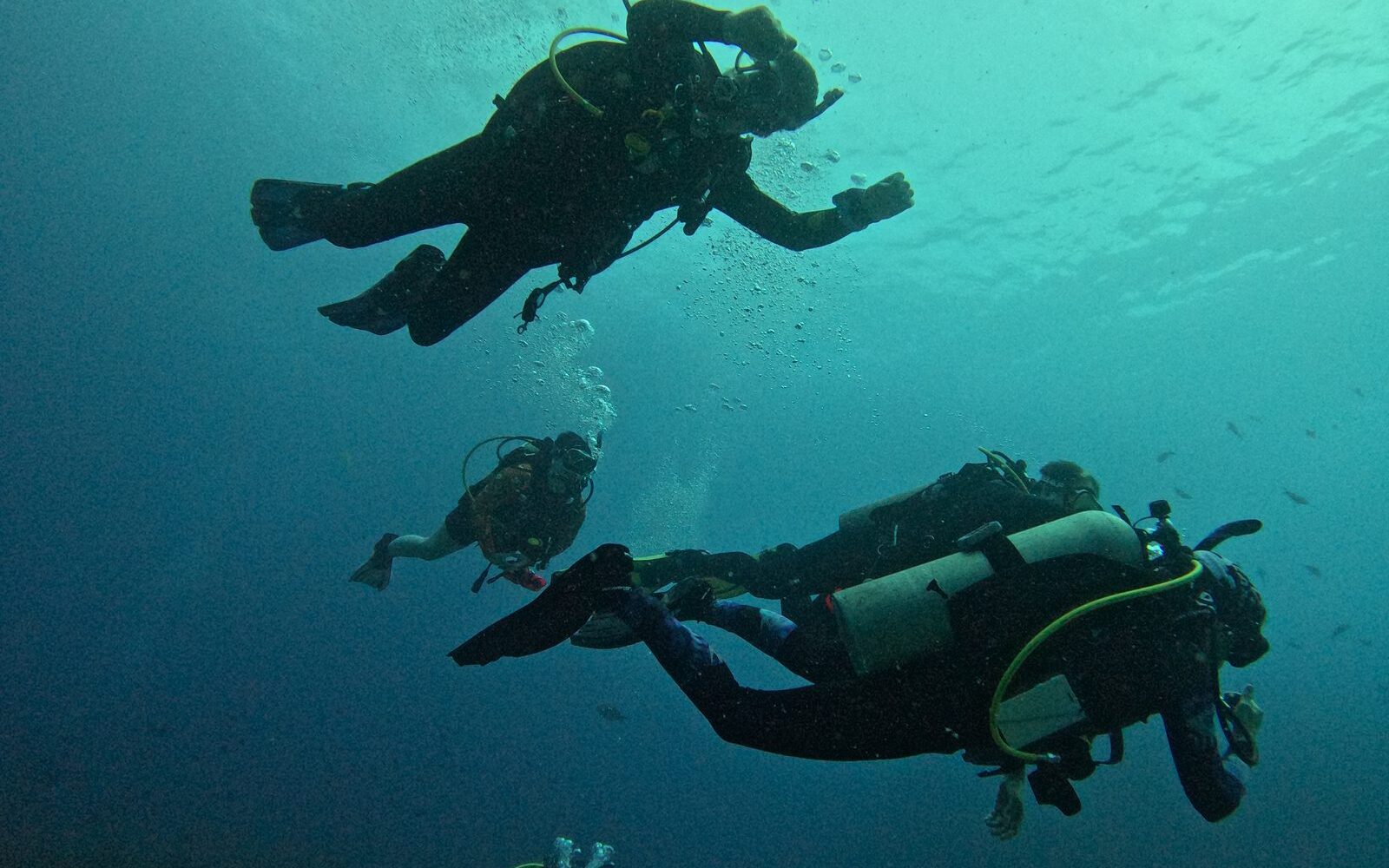 Instructor técnico revisando la planificación de una inmersión Tec 45 Instructor